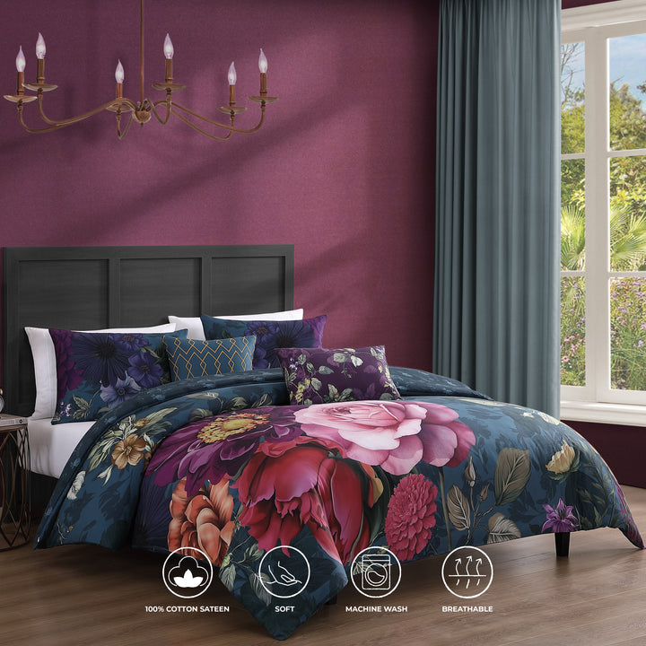 Bebejan Vibrant Flora 5 Piece Reversible Comforter Set Comforter Sets By Bebejan®