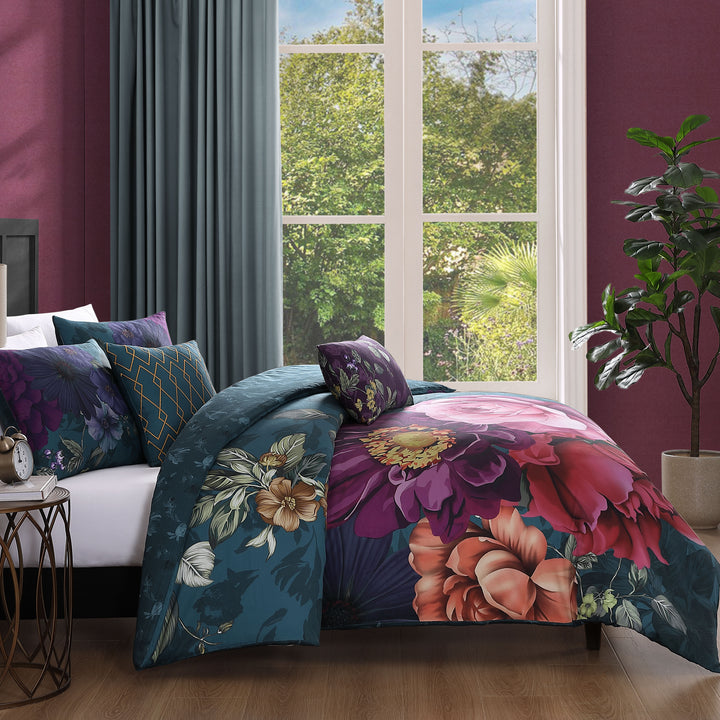 Bebejan Vibrant Flora 5 Piece Reversible Comforter Set Comforter Sets By Bebejan®
