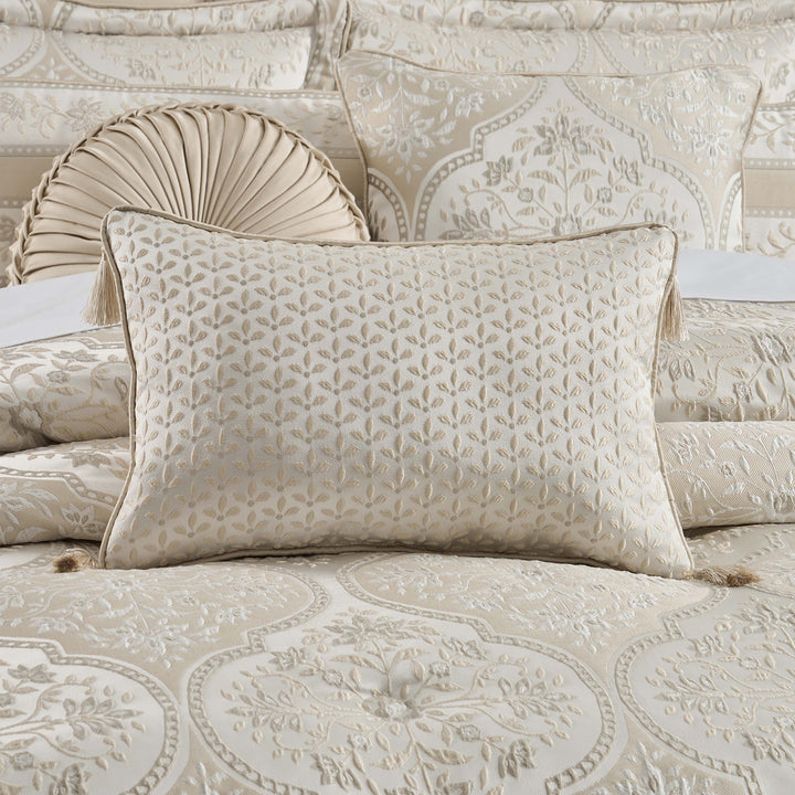 Viola Ivory Boudoir Decorative Throw Pillow 21" x 14" Throw Pillows By J. Queen New York