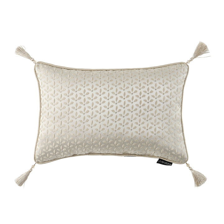 Viola Ivory Boudoir Decorative Throw Pillow 21" x 14" Throw Pillows By J. Queen New York