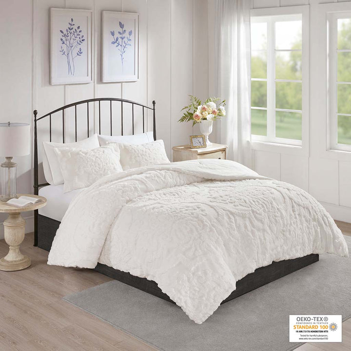 Viola Off-White 3 Piece Comforter Set Comforter Sets By JLA HOME/Olliix (E & E Co., Ltd)