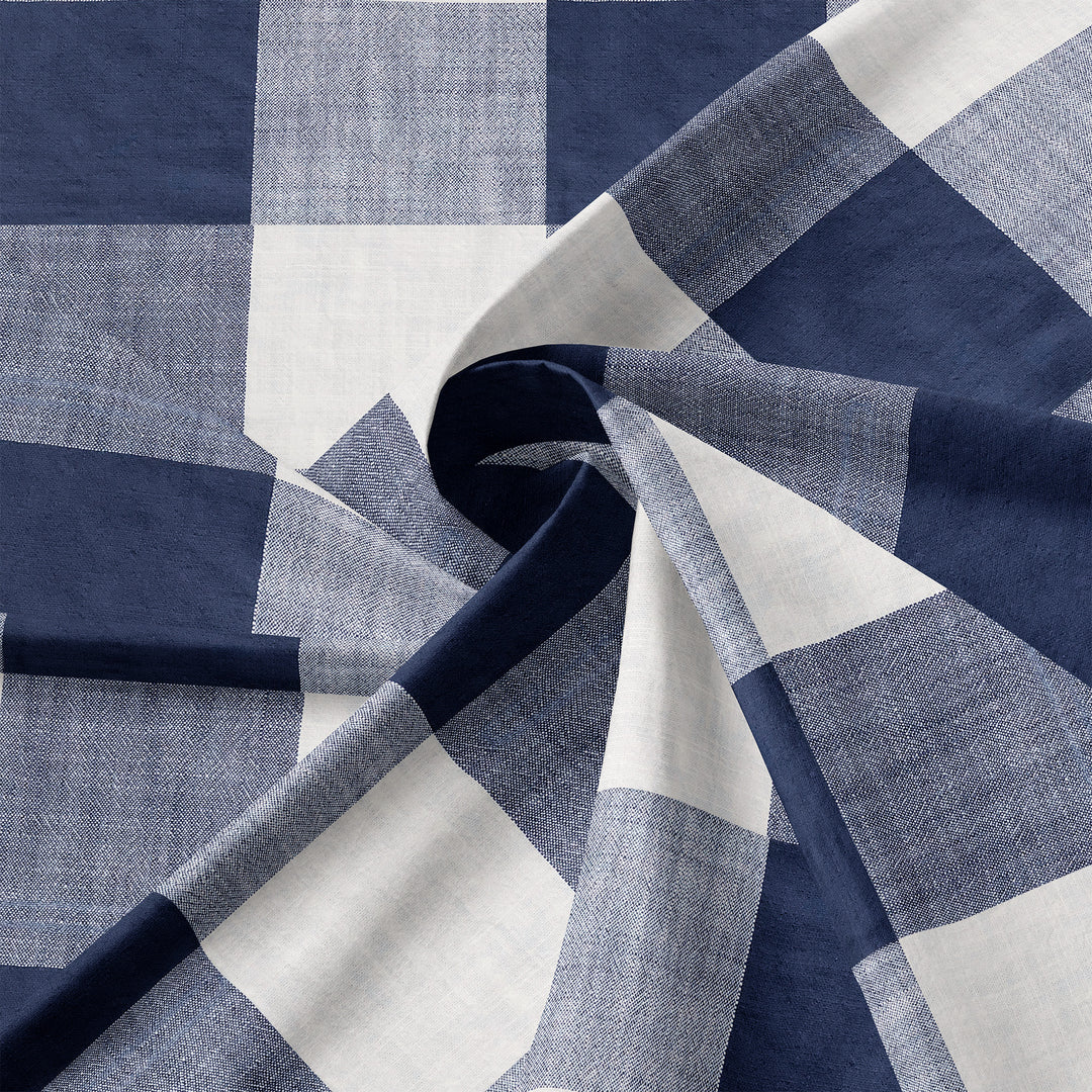 Walker Buffalo Reverse to Check Indigo/Ivory 8 Piece Coverlet Set Coverlet By Colcha Linens