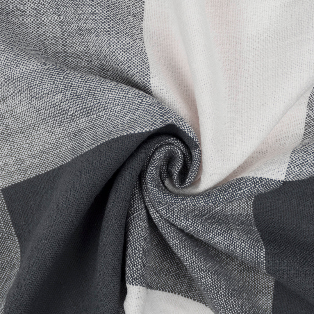 Walker Buffalo Reverse to Check Iron/Ivory 8 Piece Duvet Cover Set Duvet Covers By Colcha Linens