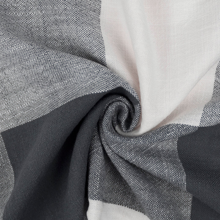 Walker Buffalo Reverse to Check Iron/Ivory 8 Piece Duvet Cover Set Duvet Covers By Colcha Linens