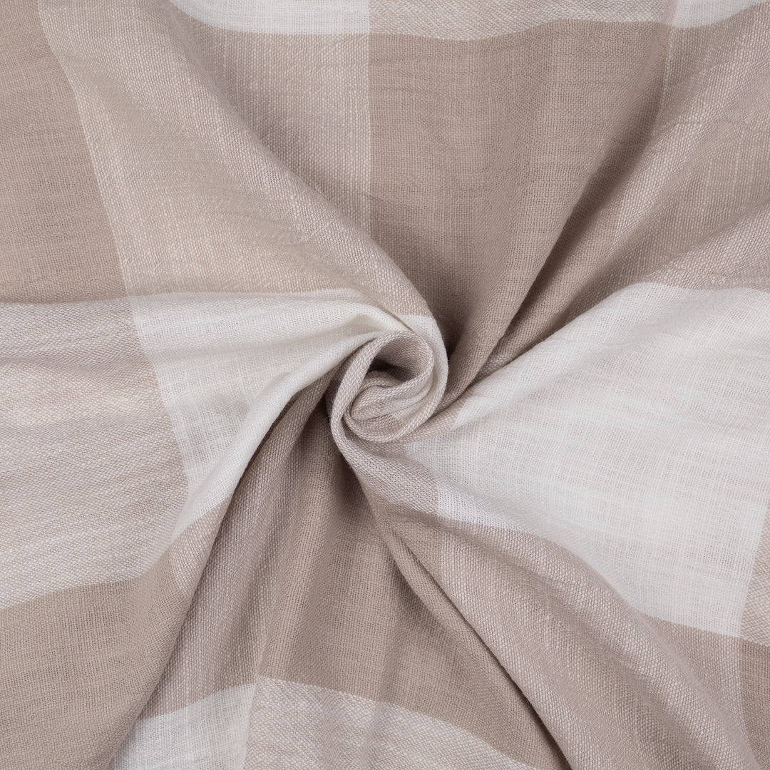 Walker Buffalo Reverse to Check Natural/Ivory 8 Piece Duvet Cover Set Duvet Covers By Colcha Linens