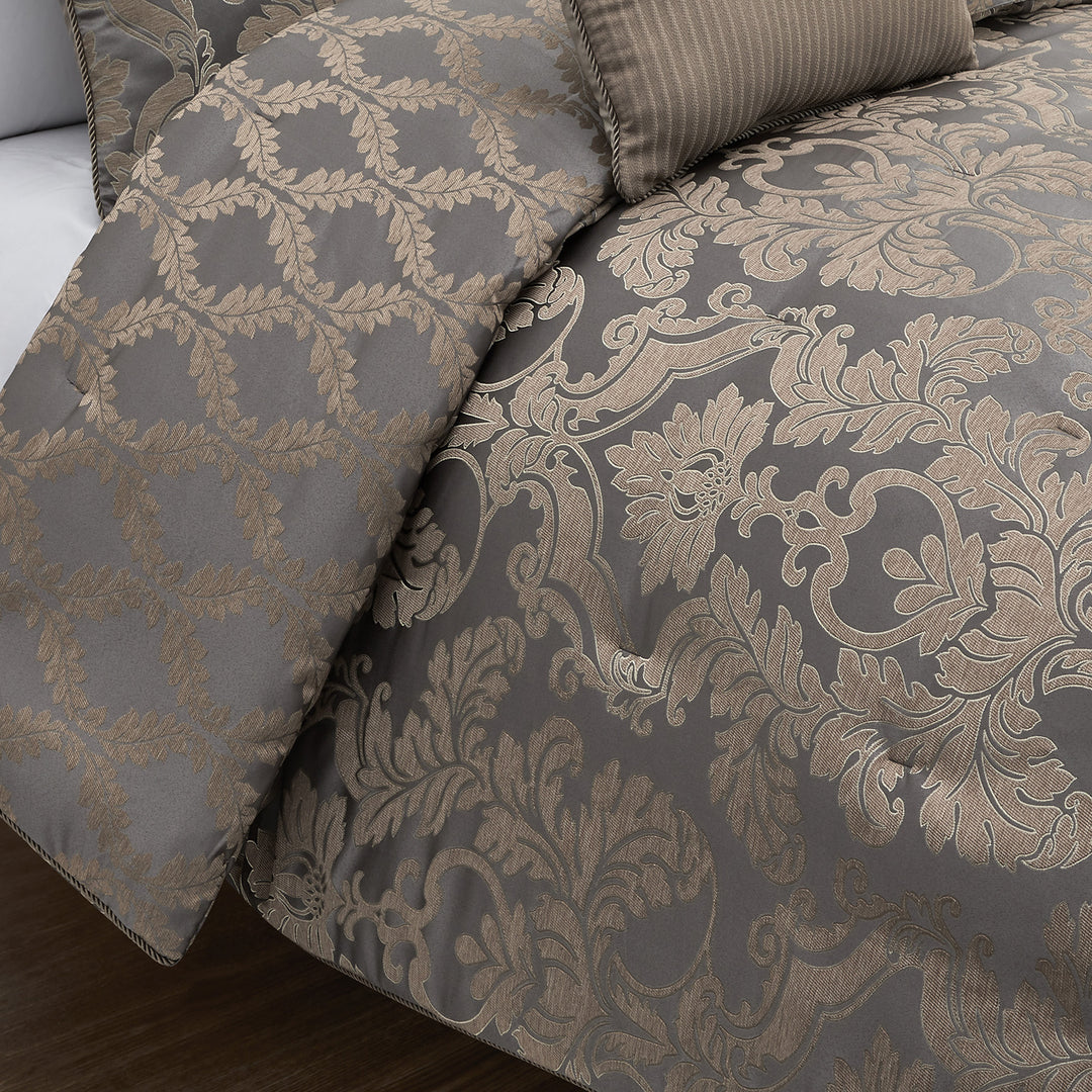 Walton Charcoal/Bronze 3 Piece Comforter Set Comforter Sets By Waterford