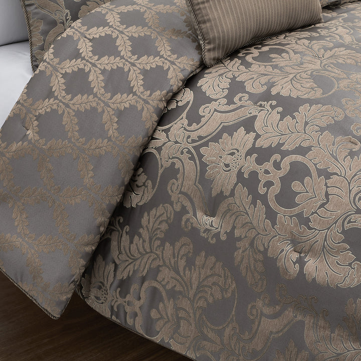 Walton Charcoal/Bronze 3 Piece Comforter Set Comforter Sets By Waterford