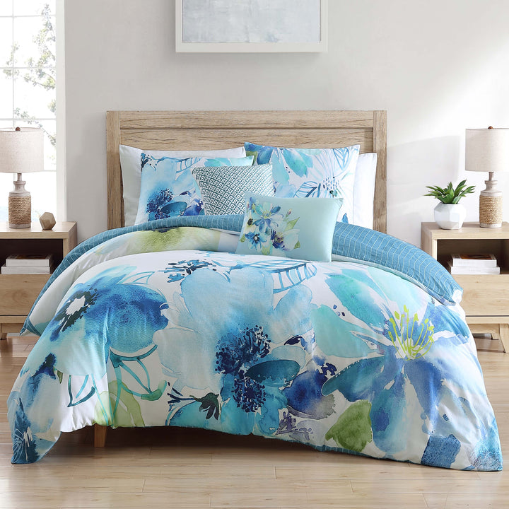 Bebejan Watercolor Blue 5 Piece Reversible Comforter Set Comforter Sets By Bebejan®