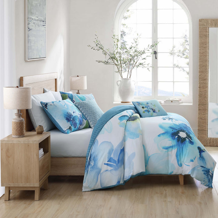 Bebejan Watercolor Blue 5 Piece Reversible Comforter Set Comforter Sets By Bebejan®