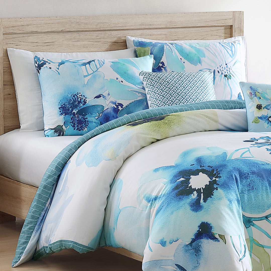 Bebejan Watercolor Blue 5 Piece Reversible Comforter Set Comforter Sets By Bebejan®