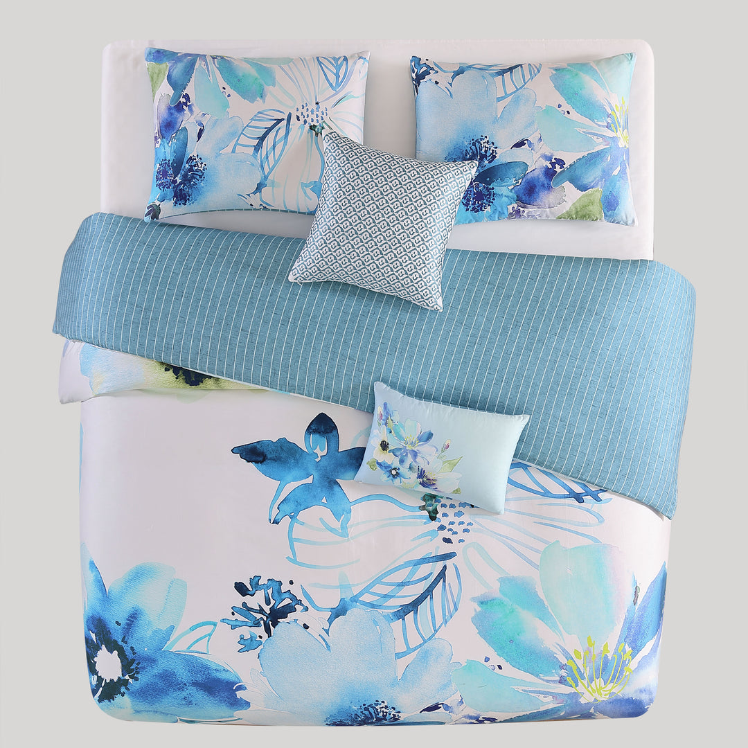 Bebejan Watercolor Blue 5 Piece Reversible Comforter Set Comforter Sets By Bebejan®
