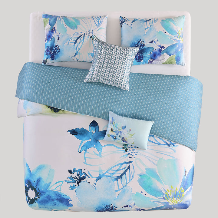 Bebejan Watercolor Blue 5 Piece Reversible Comforter Set Comforter Sets By Bebejan®