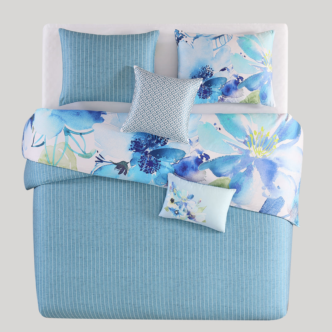 Bebejan Watercolor Blue 5 Piece Reversible Comforter Set Comforter Sets By Bebejan®