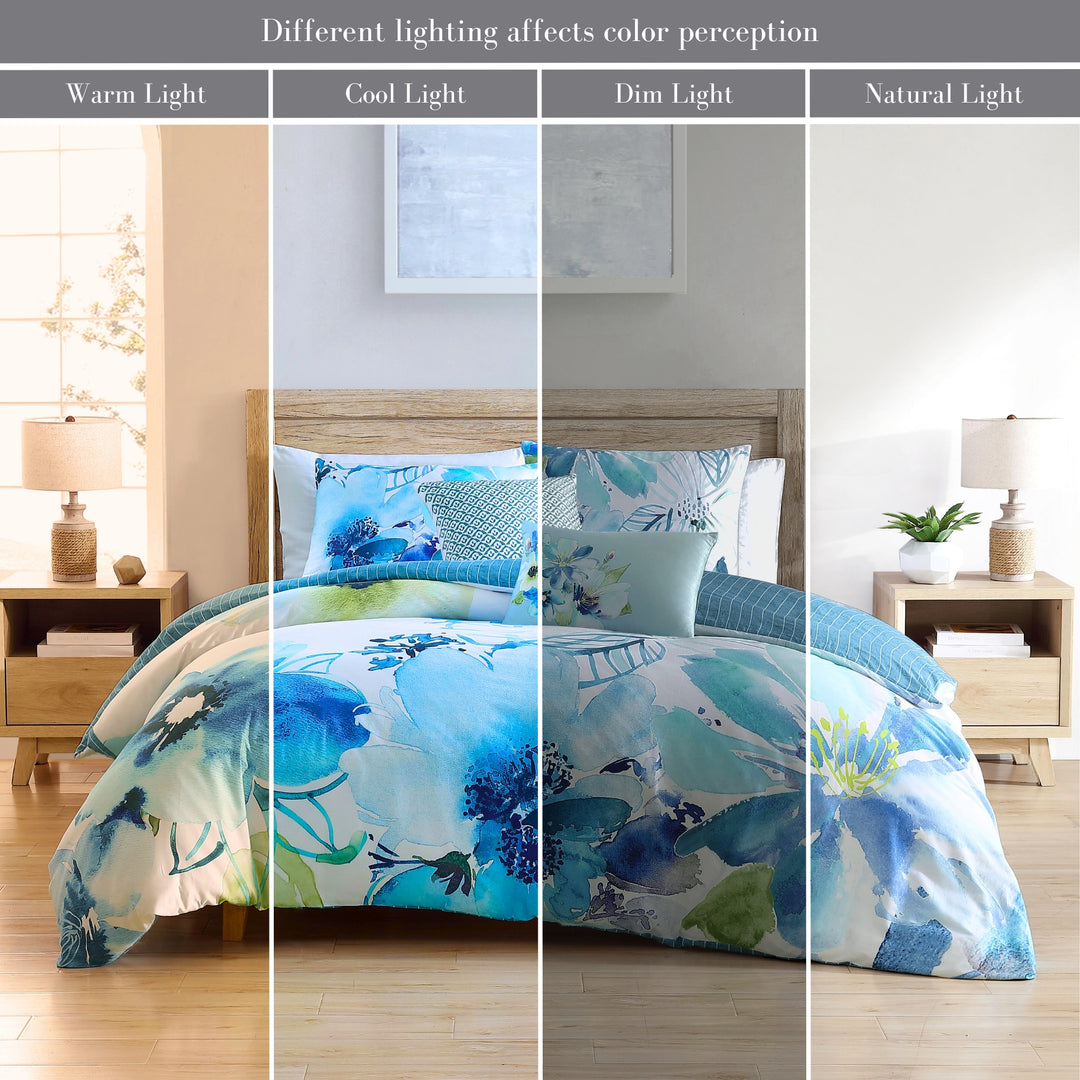 Bebejan Watercolor Blue 5 Piece Reversible Comforter Set Comforter Sets By Bebejan®