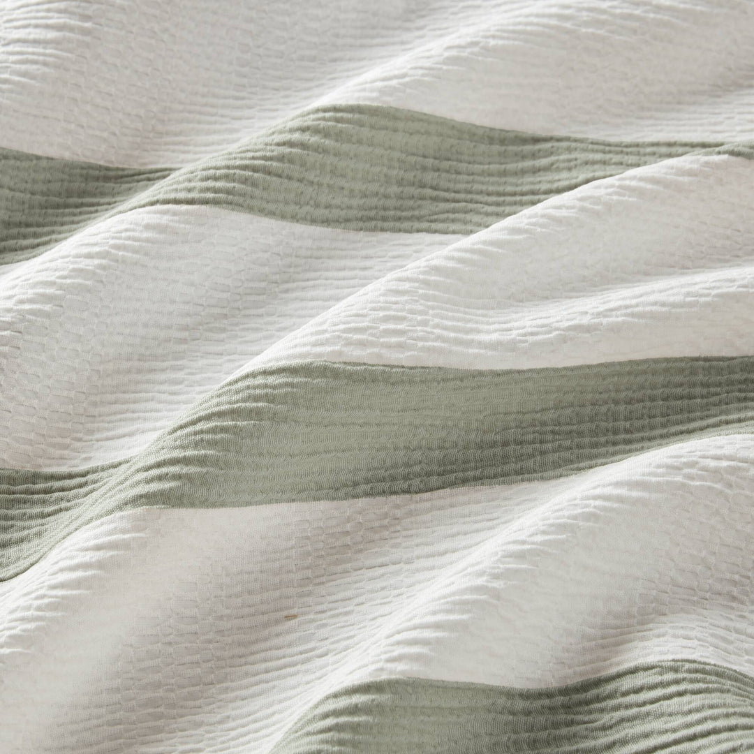 Merritt Striped Sage Green 3 Piece Comforter Set Comforter Sets By JLA HOME/Olliix (E & E Co., Ltd)