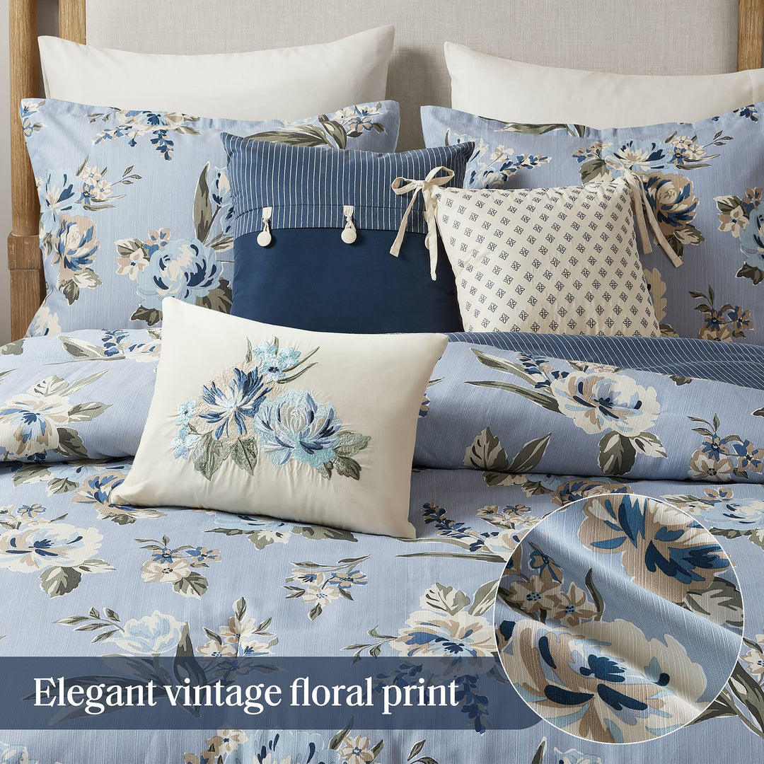 Salara Blue 7 Piece Comforter Set Comforter Sets By JLA HOME/Olliix (E & E Co., Ltd)