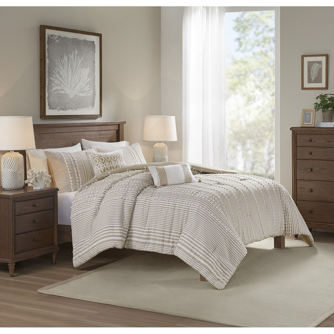 Briar Taupe 3 Piece Comforter Set Comforter Sets By JLA HOME/Olliix (E & E Co., Ltd)