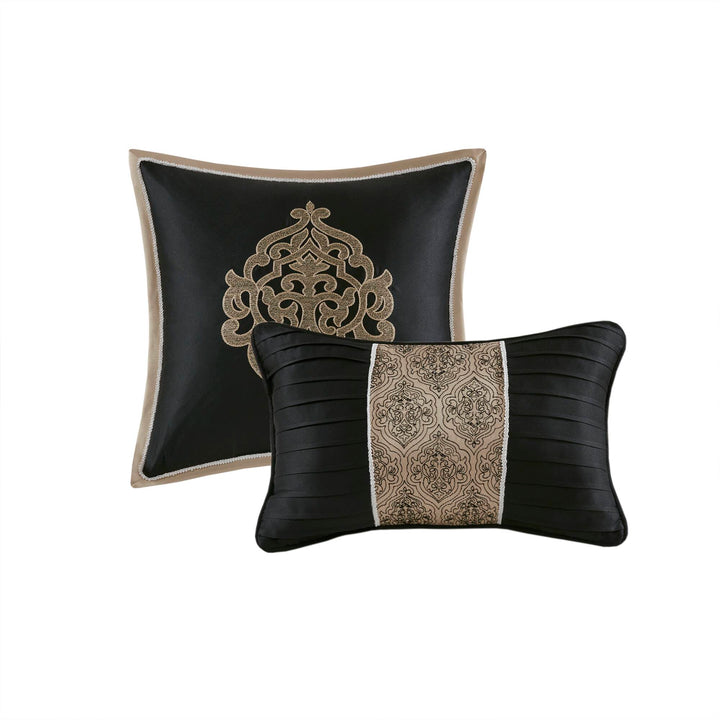 Odette Black 8 Piece Jacquard Comforter Set Comforter Sets By JLA HOME/Olliix (E & E Co., Ltd)