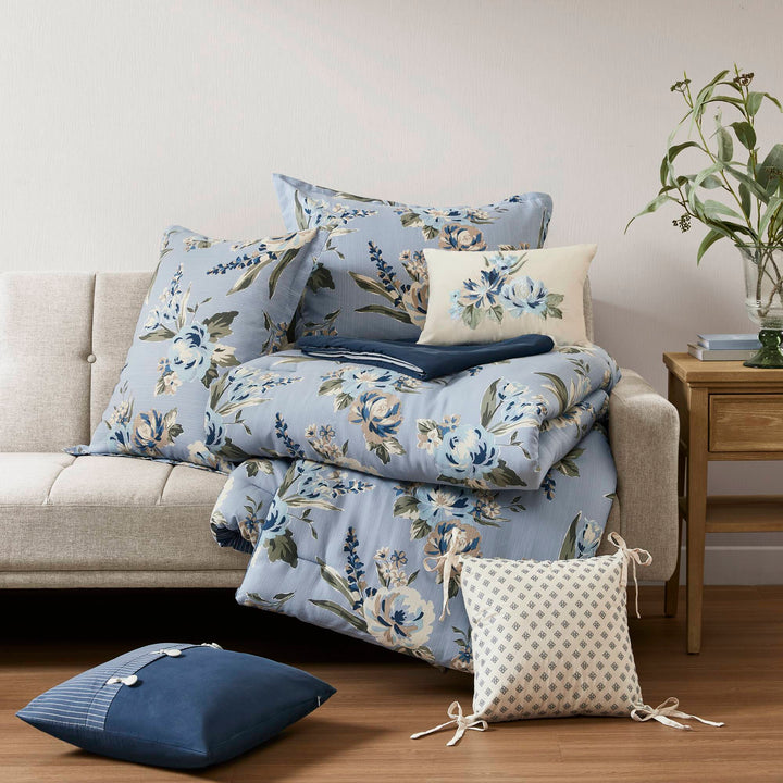 Salara Blue 7 Piece Comforter Set Comforter Sets By JLA HOME/Olliix (E & E Co., Ltd)