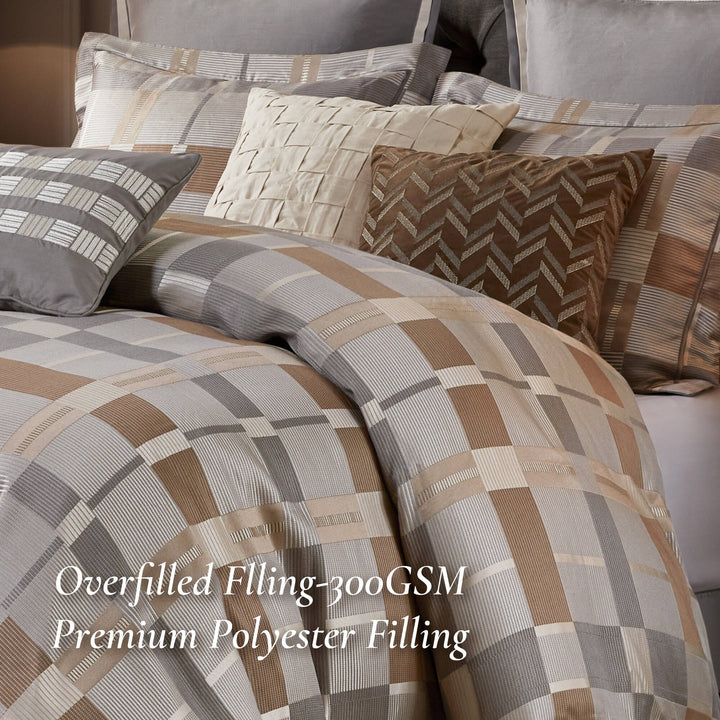 Prescott Taupe 9 Piece Comforter Set Comforter Sets By JLA HOME/Olliix (E & E Co., Ltd)