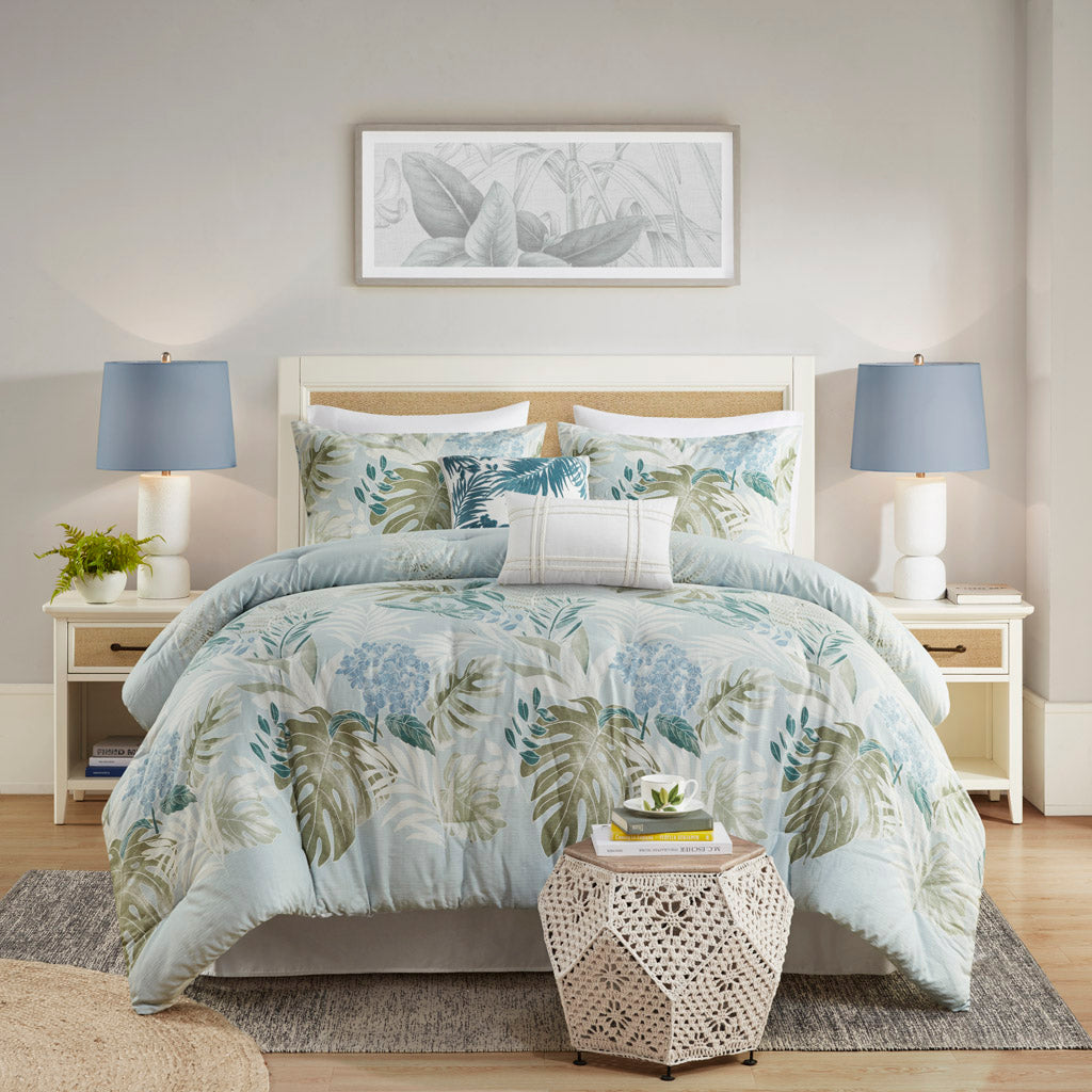 Kiawah Island Blue 6 Piece Comforter Set Comforter Sets By JLA HOME/Olliix (E & E Co., Ltd)