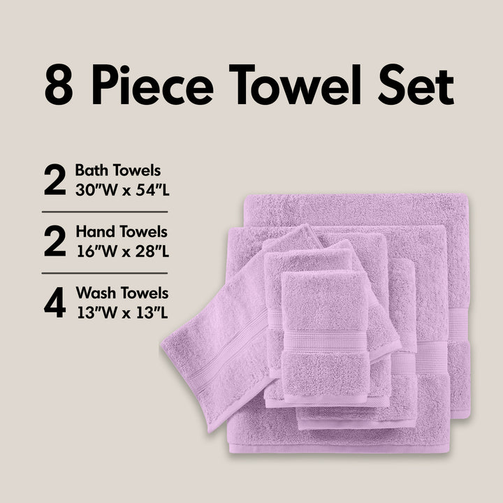 Zenta 100% Cotton 8 Piece Towel Set