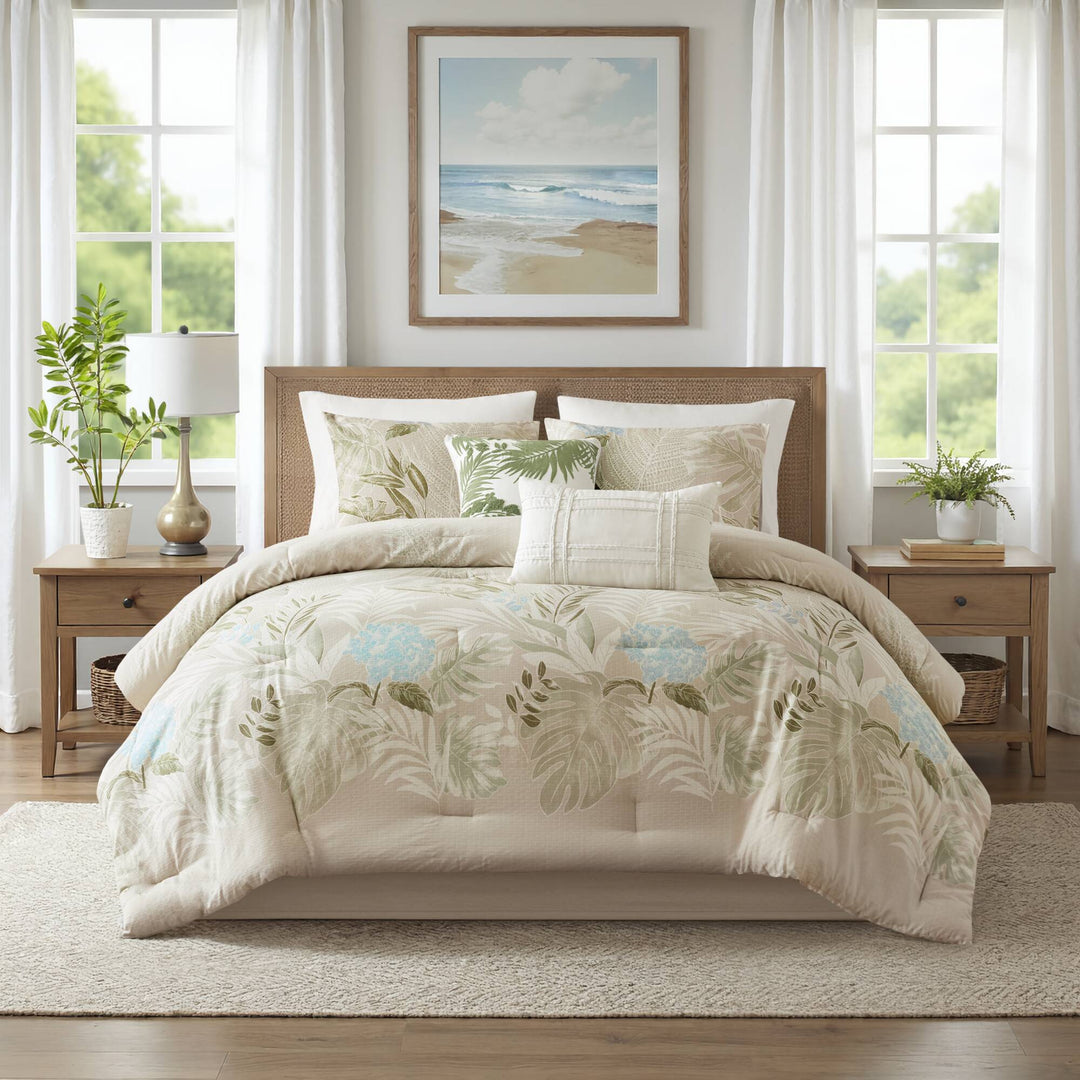 Kiawah Island Taupe 6 Piece Comforter Set Comforter Sets By JLA HOME/Olliix (E & E Co., Ltd)