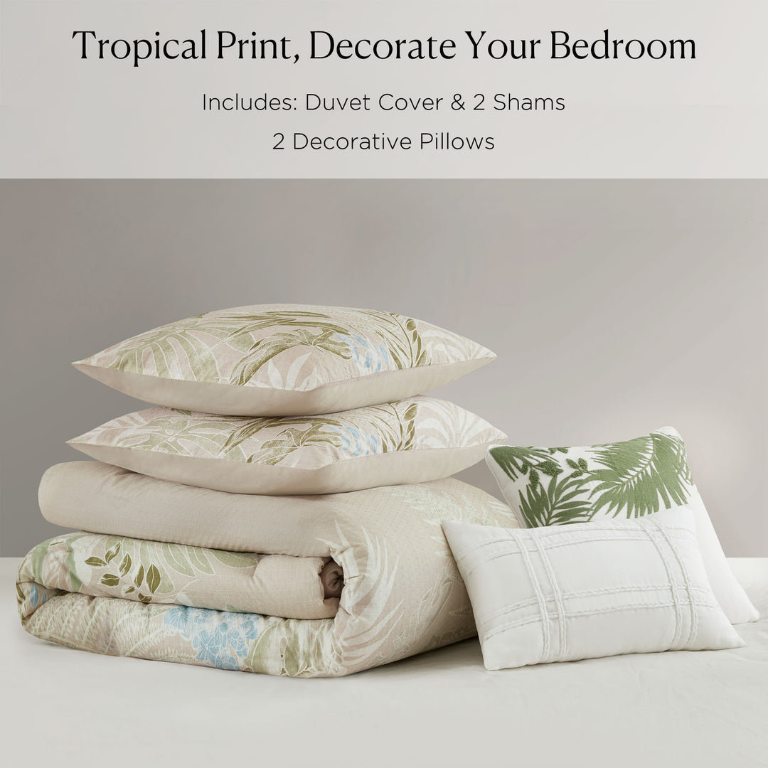 Kiawah Island Taupe 5 Piece Duvet Cover Set Duvet Covers By JLA HOME/Olliix (E & E Co., Ltd)