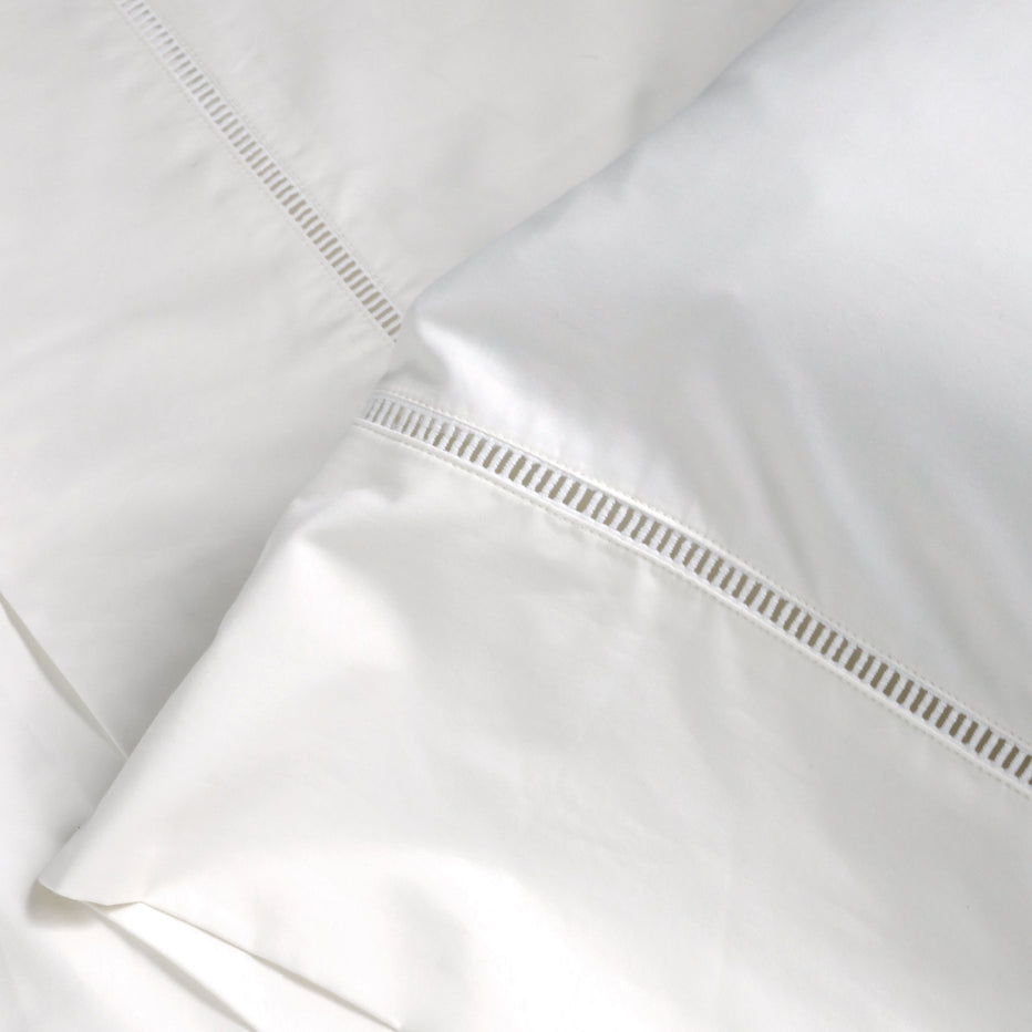 Como Ladder Stitch Cotton Sateen Pillowcase Set Pillowcase By Pom Pom at Home