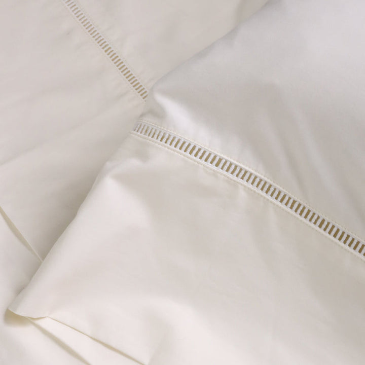 Como Ladder Stitch Cotton Sateen Pillowcase Set Pillowcase By Pom Pom at Home