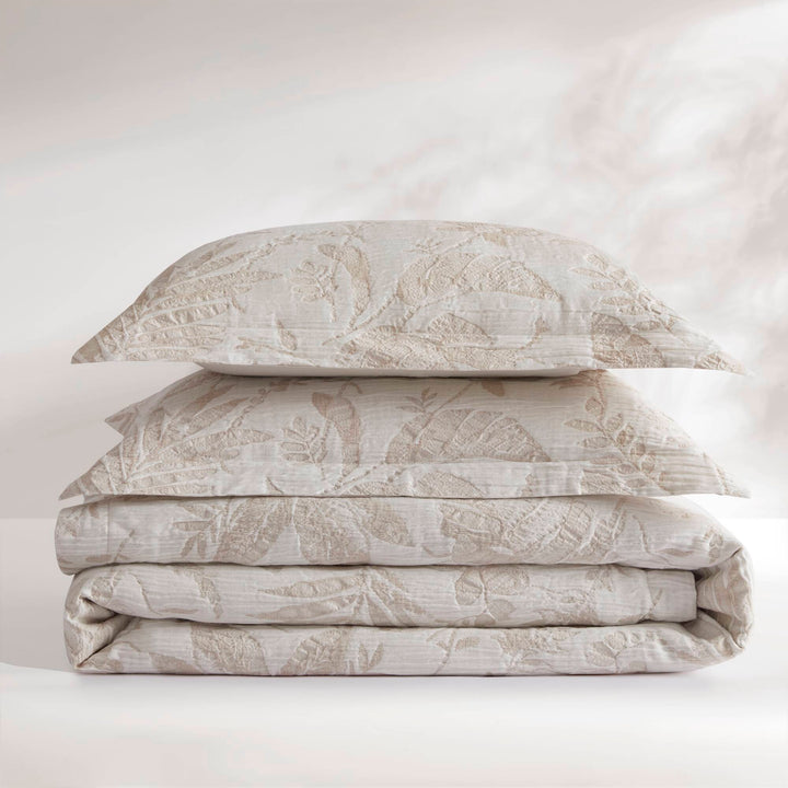 Maison Tropical Cotton Jacquard 3 Piece Duvet Cover Set