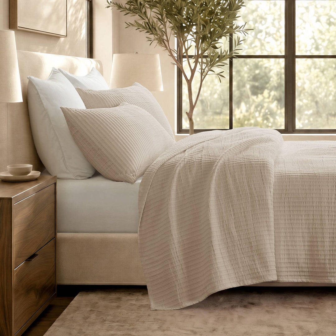 Hayden 3-Piece Cotton Blend Textured Knit Quilt Set