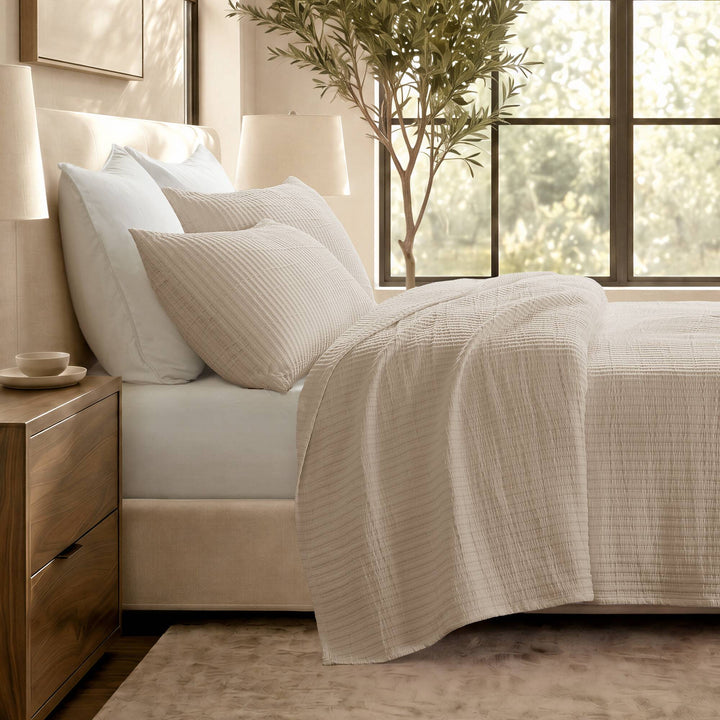 Hayden 3-Piece Cotton Blend Textured Knit Quilt Set