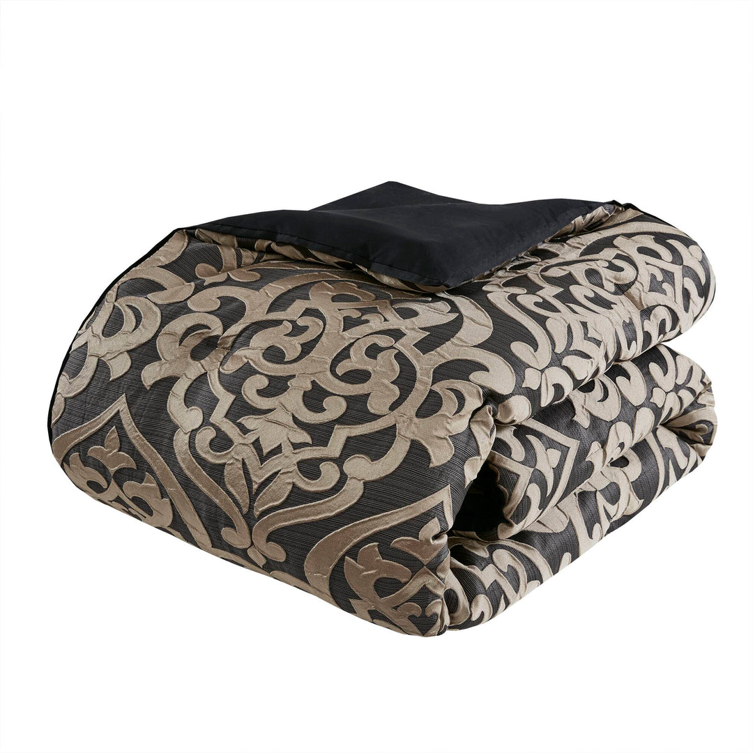 Odette Black 8 Piece Jacquard Comforter Set Comforter Sets By JLA HOME/Olliix (E & E Co., Ltd)