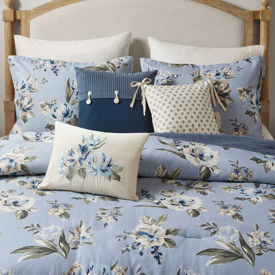 Salara Blue 7 Piece Comforter Set Comforter Sets By JLA HOME/Olliix (E & E Co., Ltd)