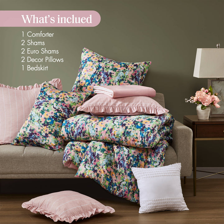 Ophelia Multi 8 Piece Comforter Set Comforter Sets By JLA HOME/Olliix (E & E Co., Ltd)