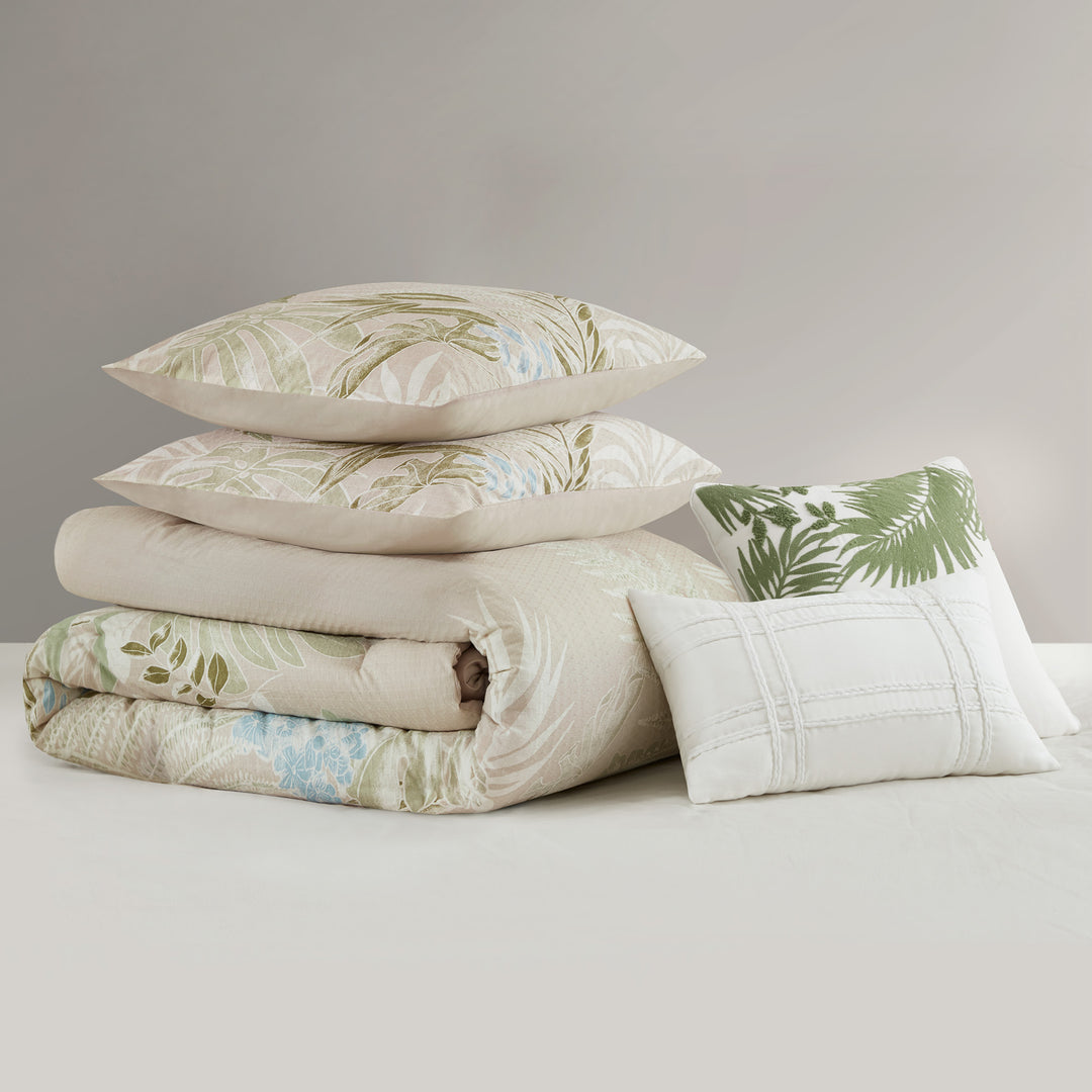 Kiawah Island Taupe 5 Piece Duvet Cover Set Duvet Covers By JLA HOME/Olliix (E & E Co., Ltd)