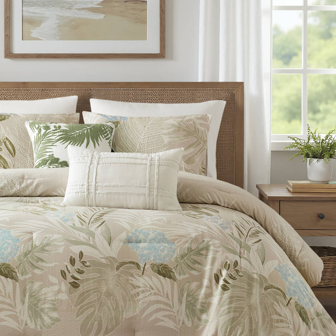 Kiawah Island Taupe 6 Piece Comforter Set Comforter Sets By JLA HOME/Olliix (E & E Co., Ltd)