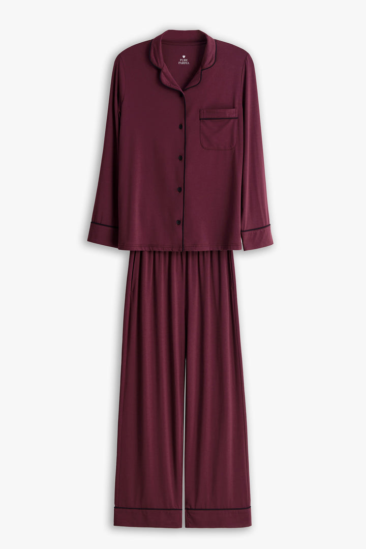 Soft-Knit Long Sleeve Pajama Set Pajama By Pure Parima