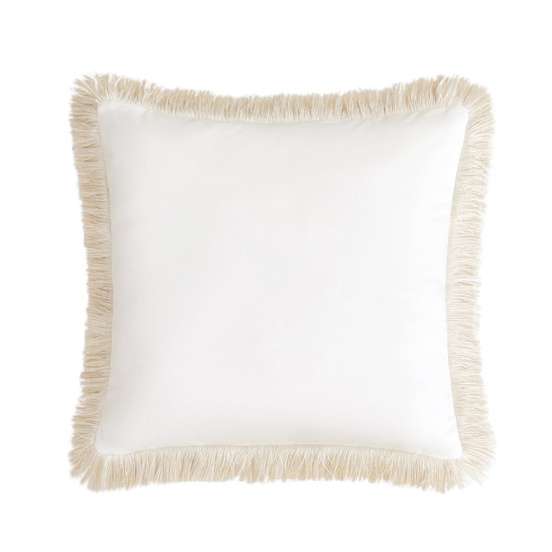 Paloma Ivory Square Decorative Throw Pillow 18" x 18" Throw Pillows By Waterford