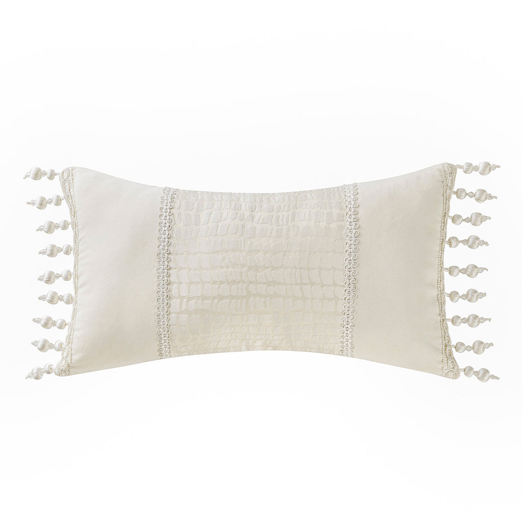 Paloma Ivory Oblong Decorative Throw Pillow 22" x 11" Throw Pillows By Waterford