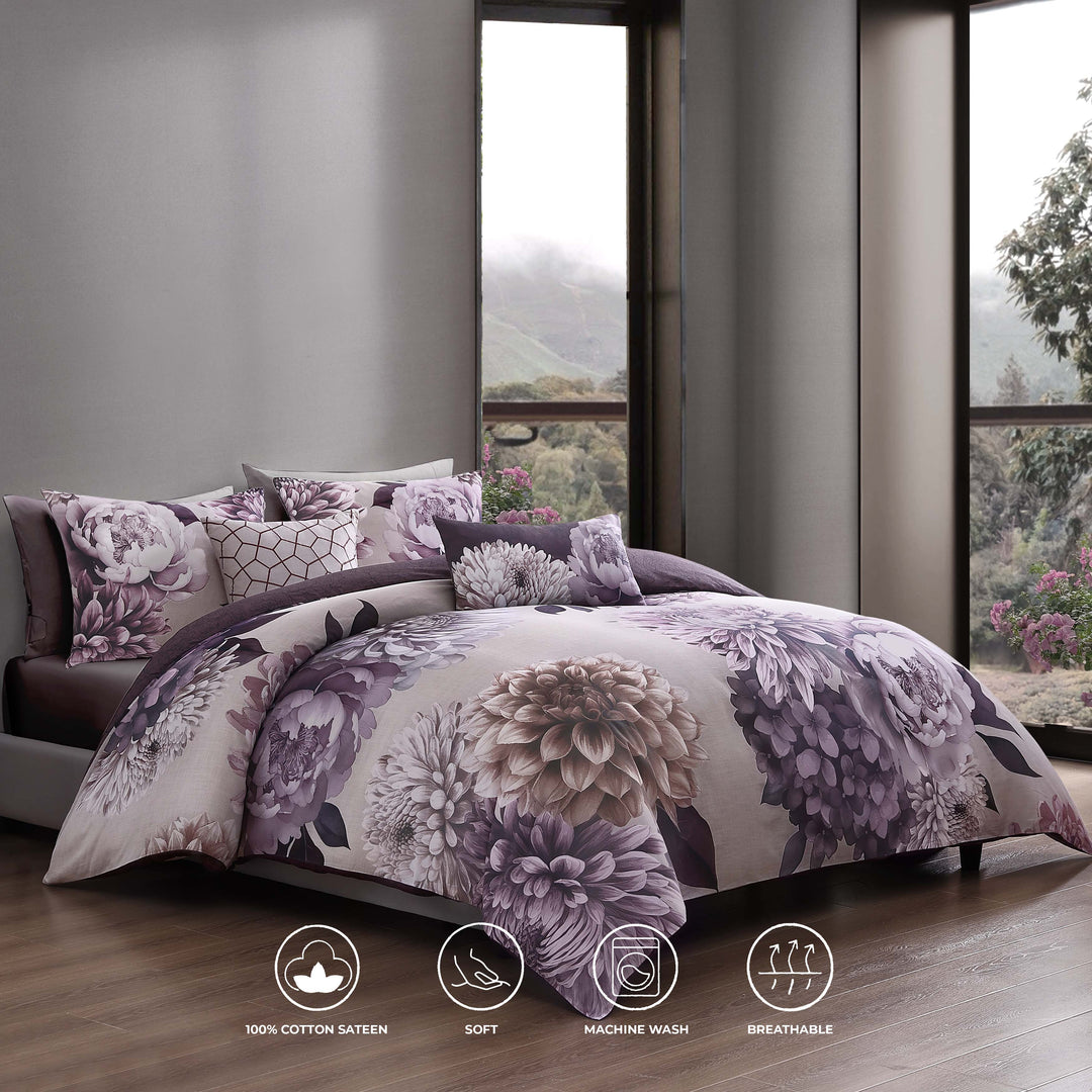 Bebejan Plum Petal 5 Piece Reversible Comforter Set Comforter Sets By Bebejan®