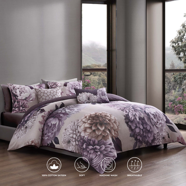 Bebejan Plum Petal 5 Piece Reversible Comforter Set Comforter Sets By Bebejan®