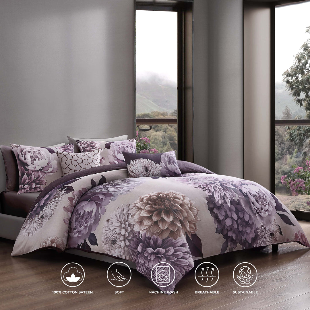 Bebejan Plum Petal 5 Piece Reversible Comforter Set Comforter Sets By Bebejan®