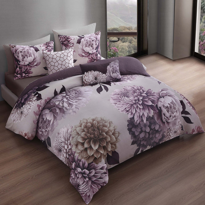 Bebejan Plum Petal 3 Piece Reversible Comforter Set Comforter Sets By Linen Chest