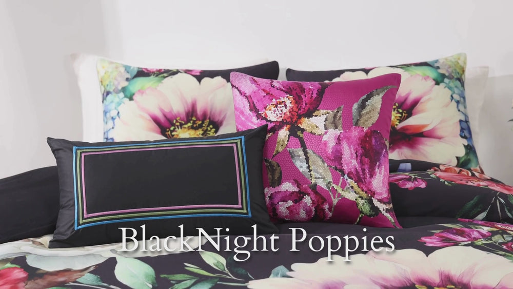 Bebejan Black Night Poppies 5 Piece Reversible Comforter Set Comforter Sets By Bebejan®