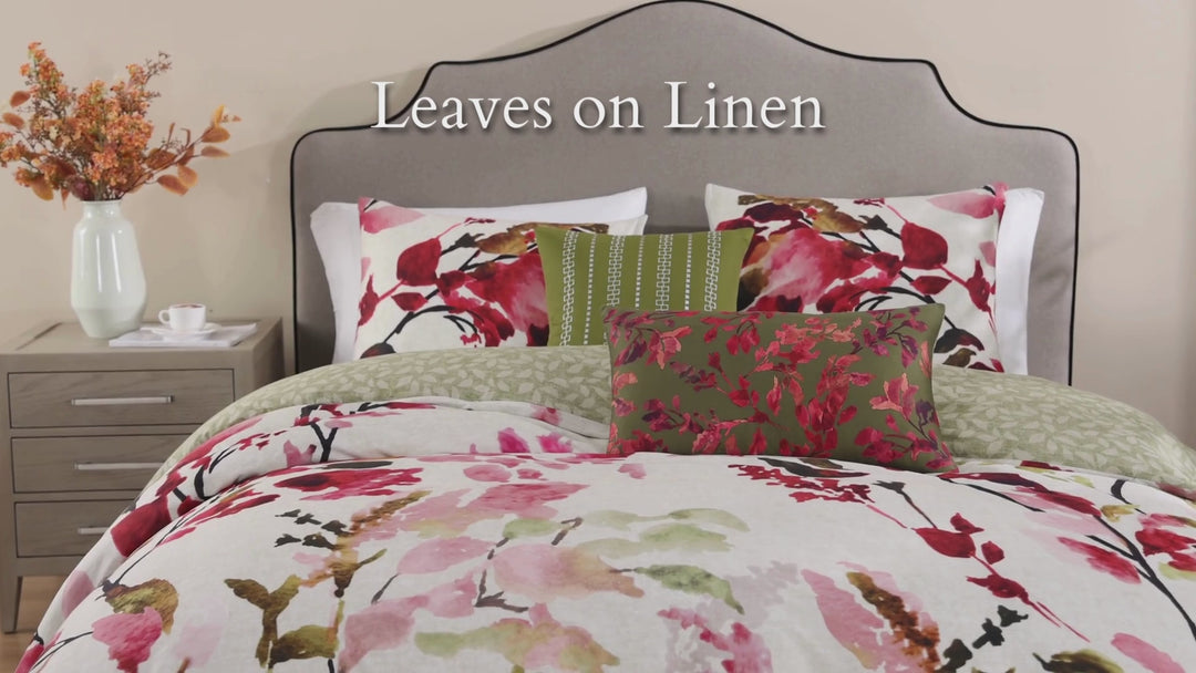 Bebejan Leaves on Linen 5 Piece Reversible Comforter Set