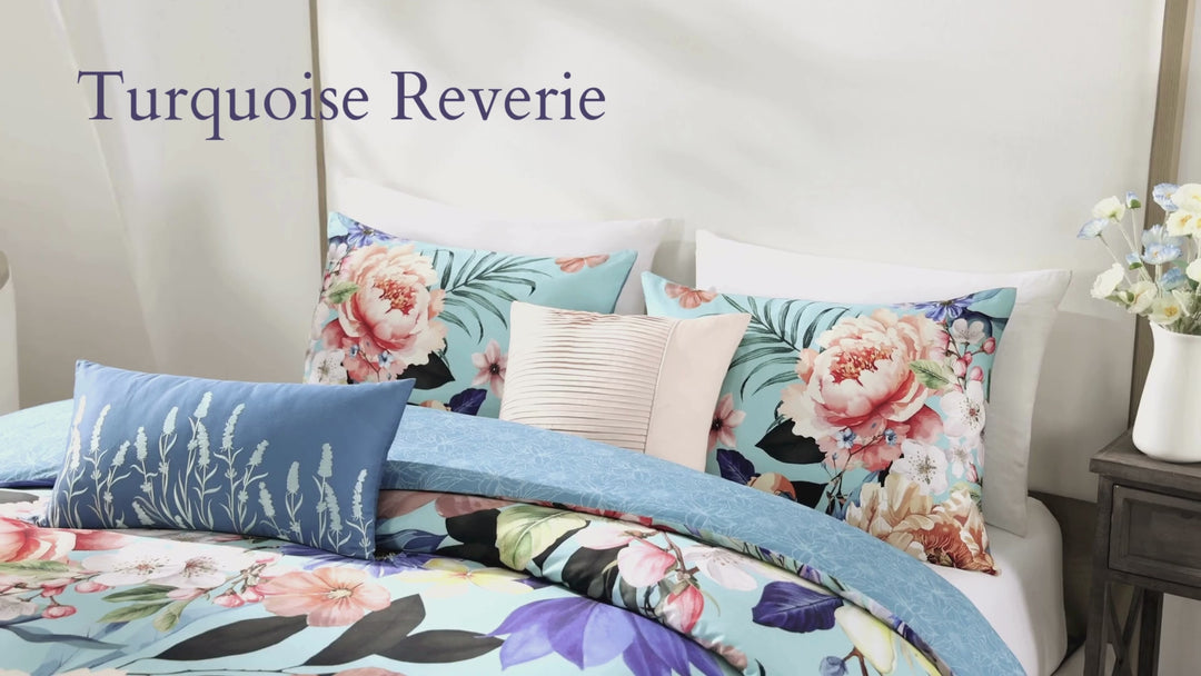 Bebejan Turquoise Reverie 5 Piece Reversible Comforter Set Comforter Sets By Bebejan®