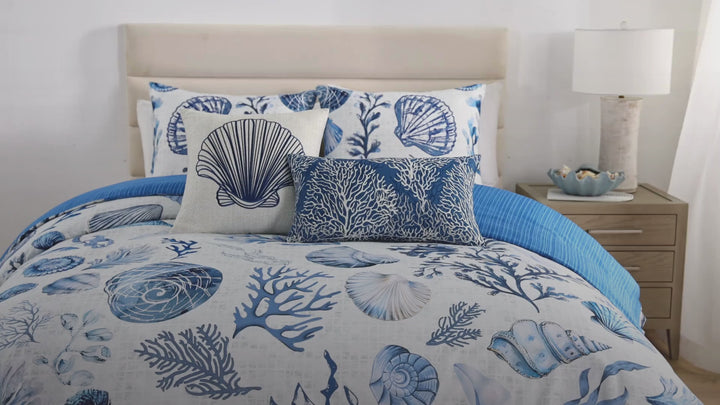 Bebejan Shells and Seaplants 5 Piece Reversible Comforter Set Comforter Sets By Bebejan®