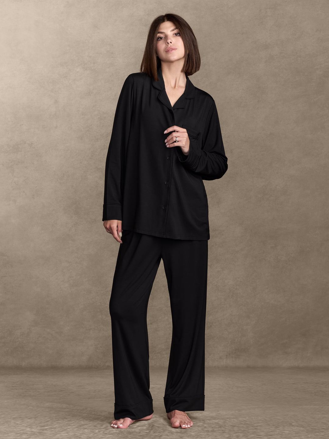Soft-Knit Long Sleeve Pajama Set Pajama By Pure Parima